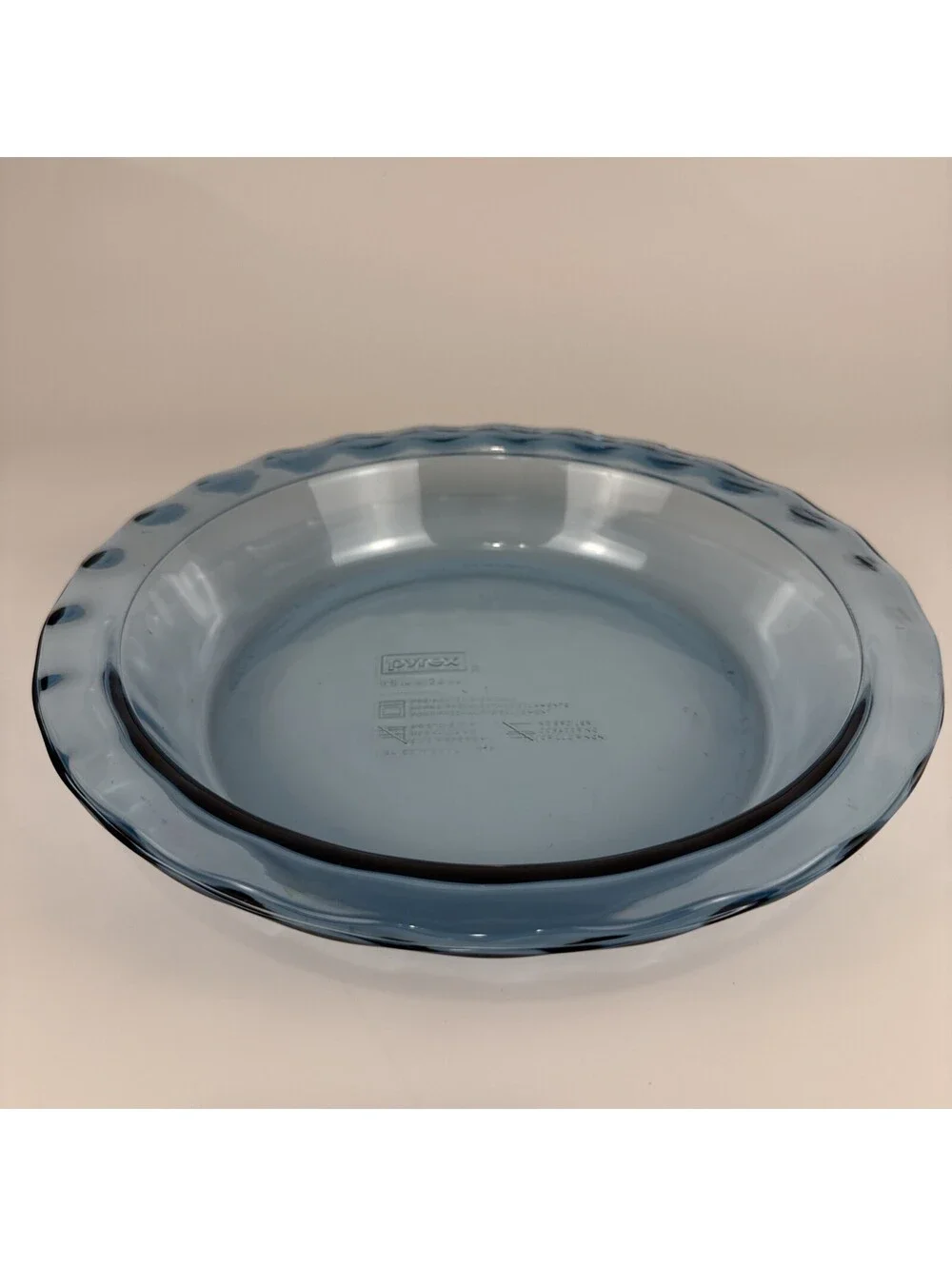 Pyrex Blue Glass Pie Plate  Model C 209– 9.5
